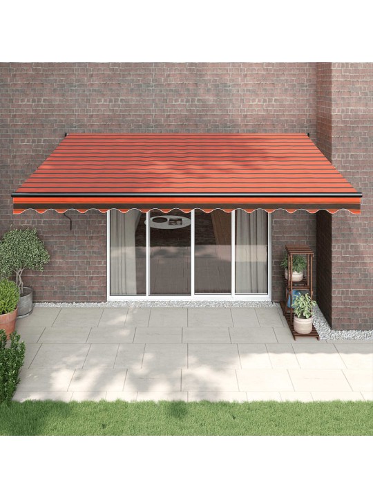 Izvelkama markīze, automātiska, oranža, brūna, 4x3 m