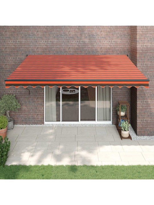 Izvelkama markīze, automātiska, oranža, brūna, 4,5x3 m