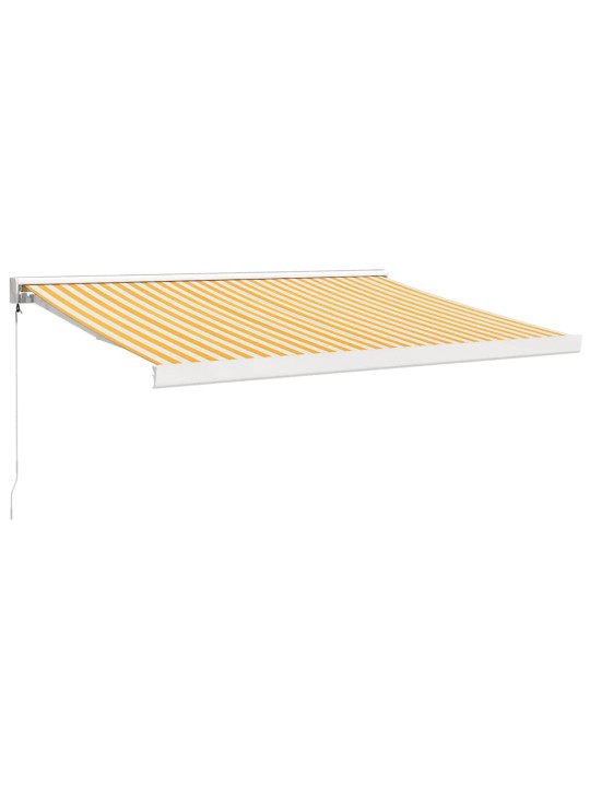 Izvelkama markīze, dzeltena, balta, 3x2,5 m, audums, alumīnijs