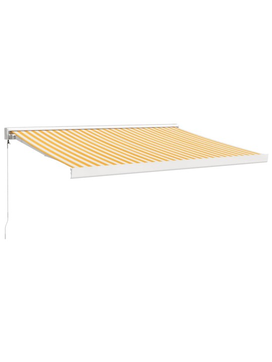 Izvelkama markīze, dzeltena, balta, 3,5x2,5m, audums, alumīnijs