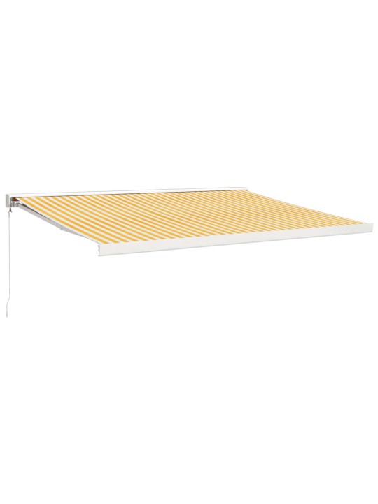 Izvelkama markīze, dzeltena, balta, 4x3 m, audums, alumīnijs