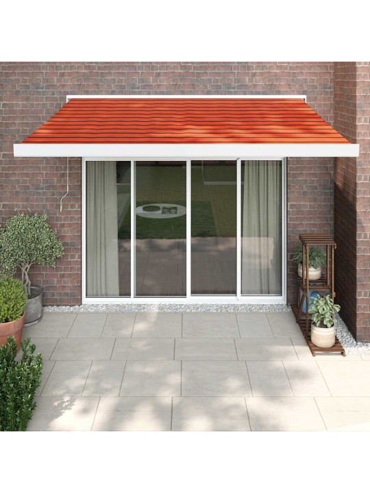 Izvelkama markīze, oranža, brūna, 3,5x2,5 m, audums, alumīnijs