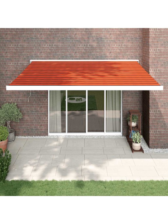 Izvelkama markīze, oranža, brūna, 4x3 m, audums, alumīnijs