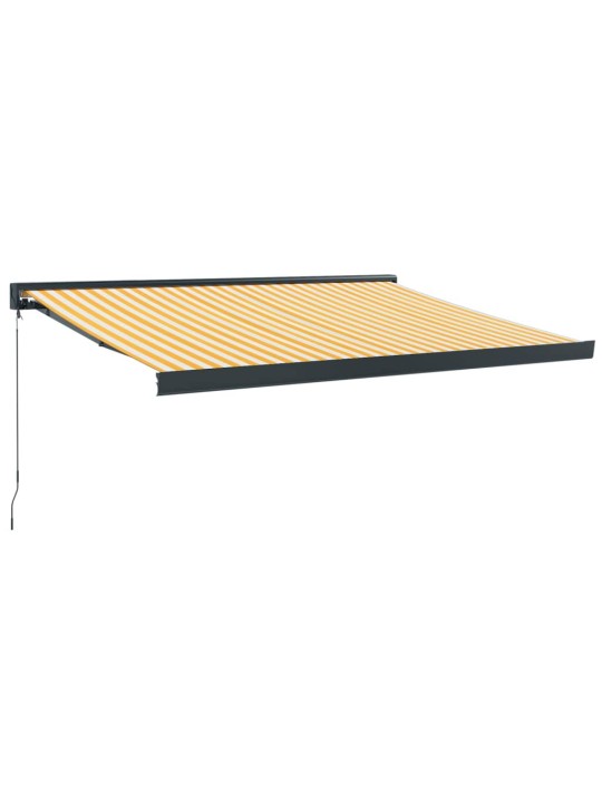 Izvelkama markīze, dzeltena, balta, 3,5x2,5m, audums, alumīnijs