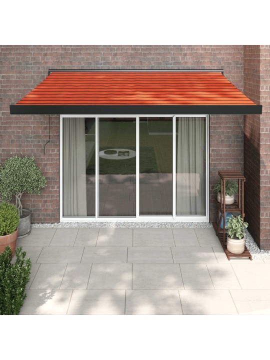 Izvelkama markīze, oranža, brūna, 3x2,5 m, audums, alumīnijs