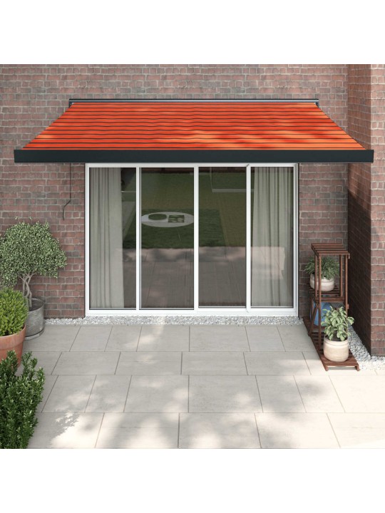 Izvelkama markīze, oranža, brūna, 3,5x2,5 m, audums, alumīnijs
