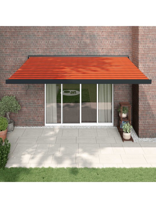 Izvelkama markīze, oranža, brūna, 4,5x3 m, audums, alumīnijs