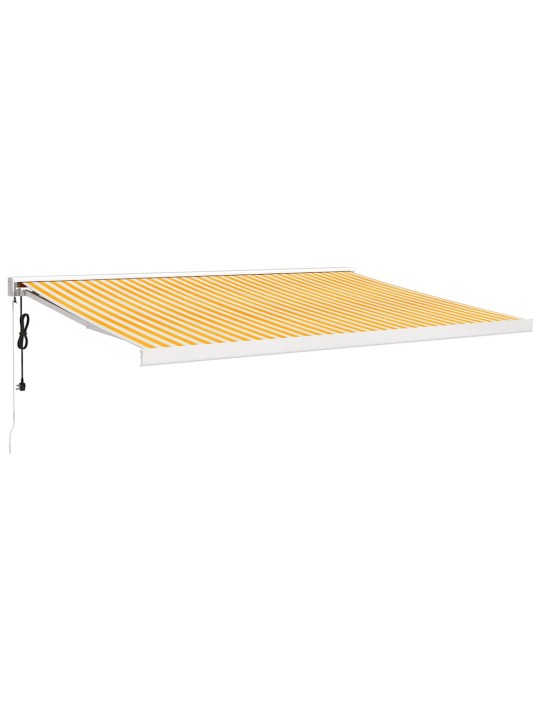 Izvelkama markīze, dzeltena, balta, 4x3 m, audums, alumīnijs