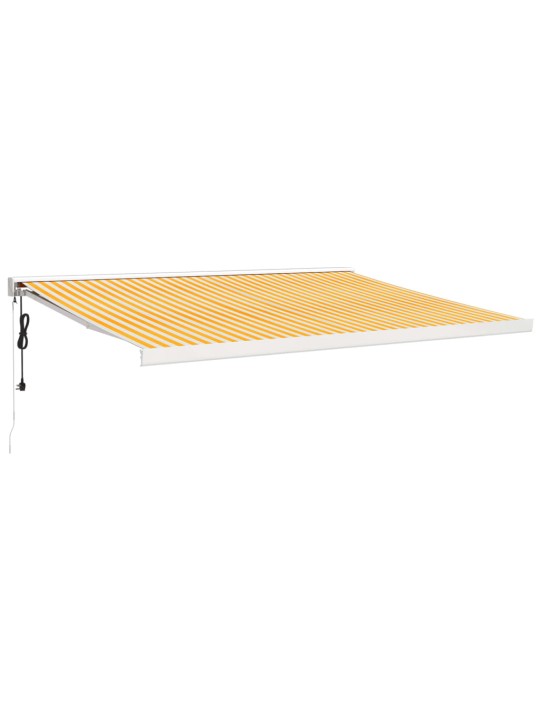 Izvelkama markīze, dzeltena, balta, 4,5x3 m, audums, alumīnijs