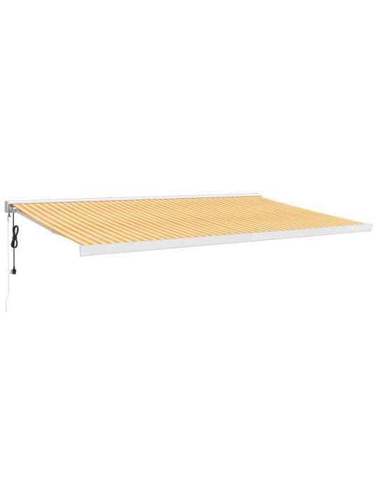 Izvelkama markīze, dzeltena, balta, 5x3 m, audums, alumīnijs