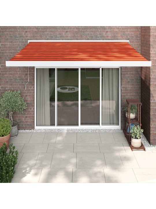 Izvelkama markīze, oranža, brūna, 3,5x2,5 m, audums, alumīnijs