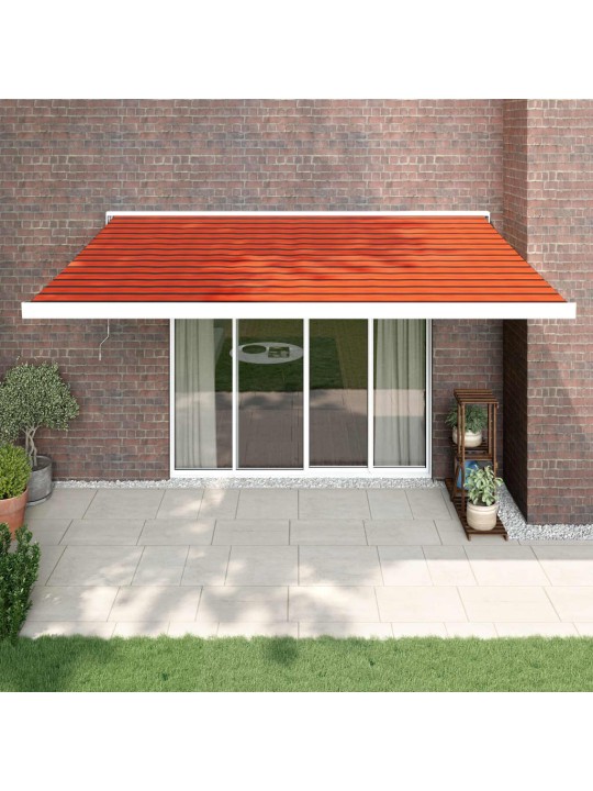 Izvelkama markīze, oranža, brūna, 4,5x3 m, audums, alumīnijs