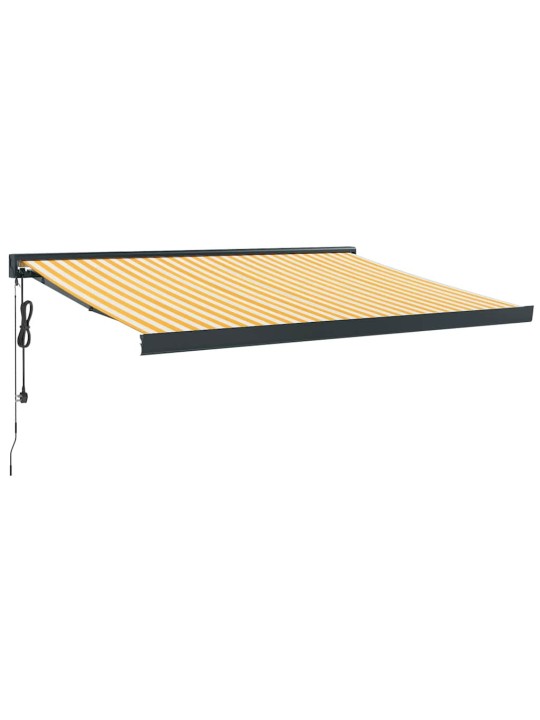 Izvelkama markīze, dzeltena, balta, 3x2,5 m, audums, alumīnijs