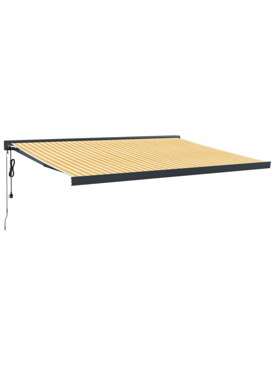Izvelkama markīze, dzeltena, balta, 4x3 m, audums, alumīnijs