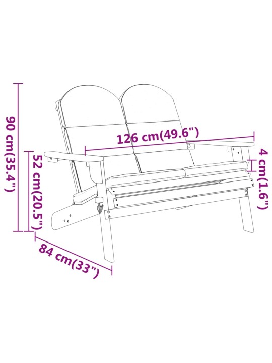 Dārza sols ar spilveniem, 126 cm, akācijas masīvkoks