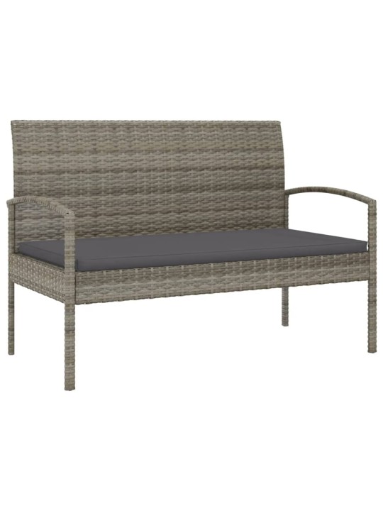 Dārza sols ar matraci, 105 cm, pelēks, pe rotangpalma