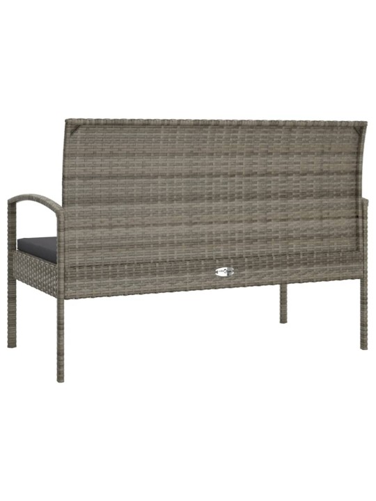 Dārza sols ar matraci, 105 cm, pelēks, pe rotangpalma