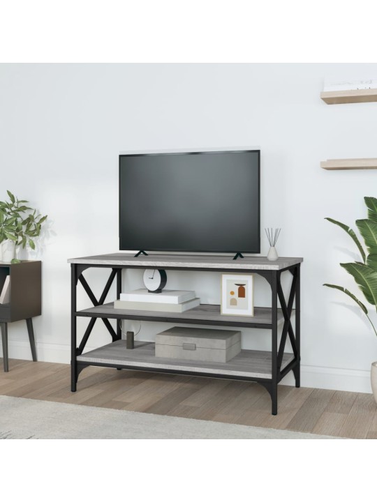 Tv skapītis, pelēka ozolkoka, 80x40x50 cm, inženierijas koks