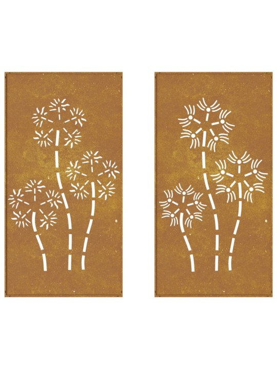 Dārza sienas rotājumi, 2 gab., 105x55 cm, tērauds, rūsas efekts