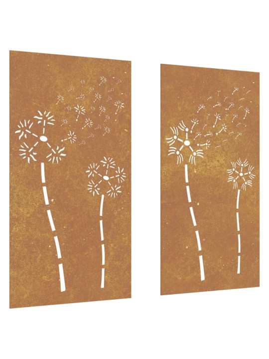 Dārza sienas rotājumi, 2 gab., 105x55 cm, tērauds, rūsas efekts