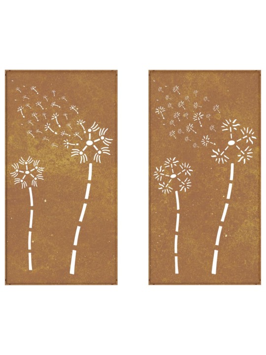 Dārza sienas rotājumi, 2 gab., 105x55 cm, tērauds, rūsas efekts