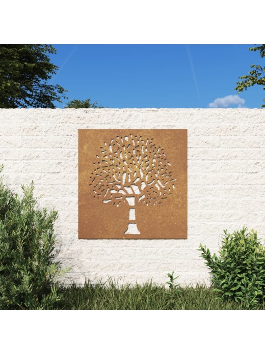 Dārza sienas rotājums, 55x55 cm, tērauds, rūsas efekts