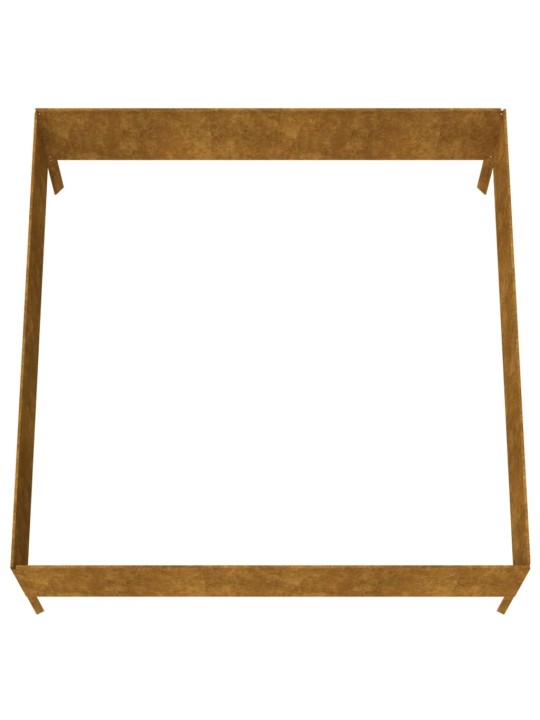 Augstā dārza puķu kaste, 100x100x41 cm, tērauds, rūsas efekts