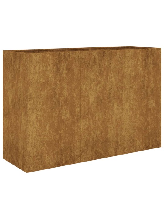 Augstā dārza puķu kaste, 120x40x80 cm, tērauds ar rūsas efektu