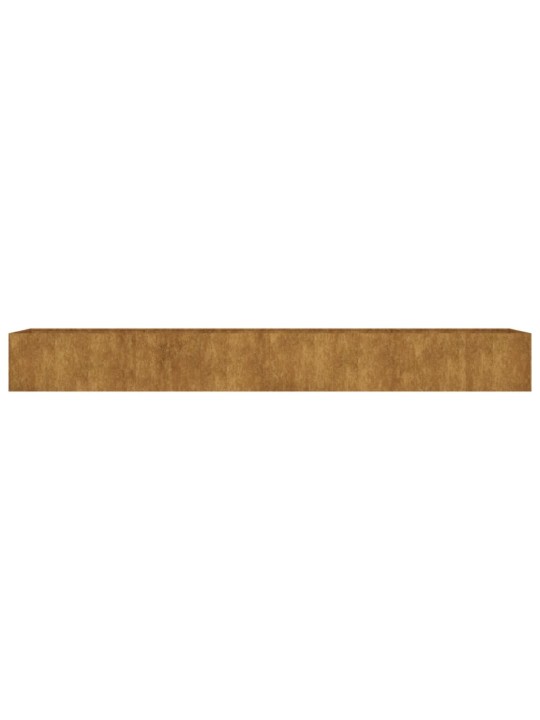 Augstā dārza puķu kaste, 360x80x40 cm, tērauds ar rūsas efektu