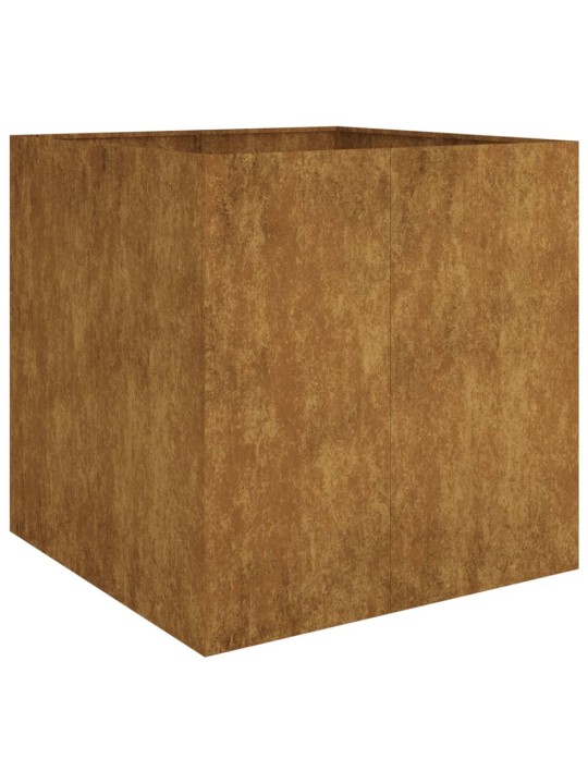 Dārza puķu kaste, 80x80x80 cm, tērauds ar rūsas efektu