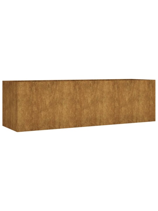 Augstā dārza puķu kaste, 280x80x80 cm, tērauds ar rūsas efektu