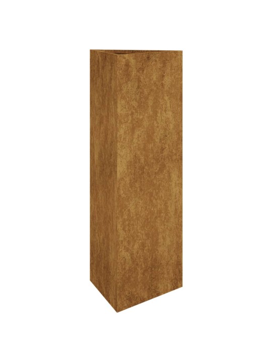 Dārza puķu kaste, 30x26x75 cm, tērauds ar rūsas efektu