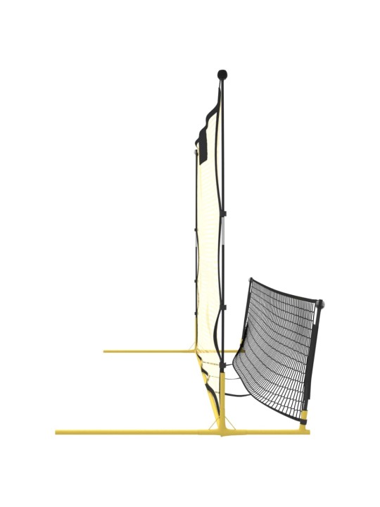 Futbola atsitienu tīkls, melns, dzeltens, 183x85x120 cm