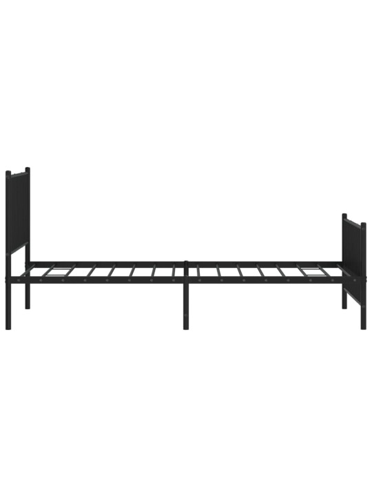 Gultas rāmis ar galvgali un kājgali, melns metāls, 100x200 cm
