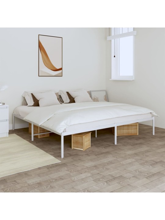 Gultas rāmis, balts metāls, 200x200 cm