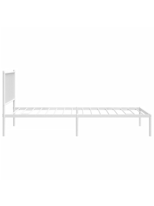 Gultas rāmis ar galvgali, balts metāls, 80x200 cm
