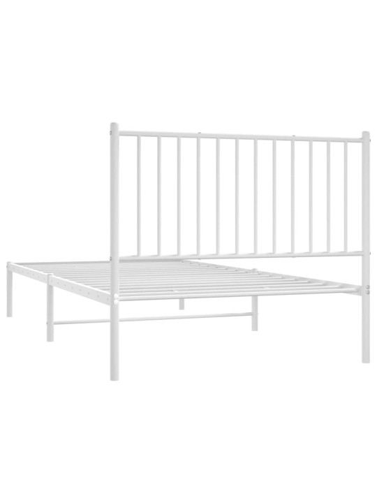 Gultas rāmis ar galvgali, balts metāls, 100x200 cm