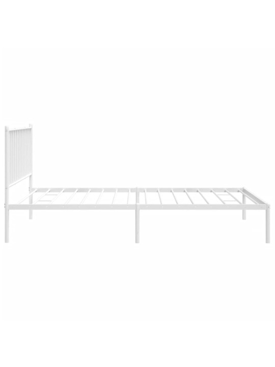 Gultas rāmis ar galvgali, balts metāls, 107x203 cm