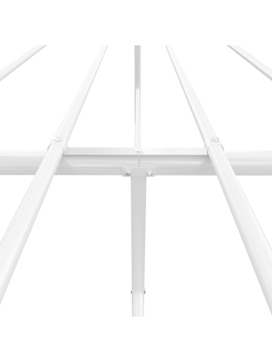 Gultas rāmis ar galvgali, balts metāls, 200x200 cm
