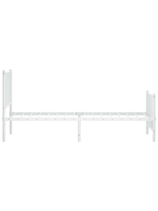 Gultas rāmis ar galvgali un kājgali, balts metāls, 80x200 cm