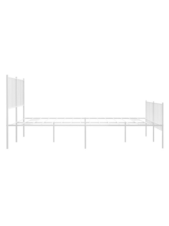 Gultas rāmis ar galvgali un kājgali, balts metāls, 120x200 cm
