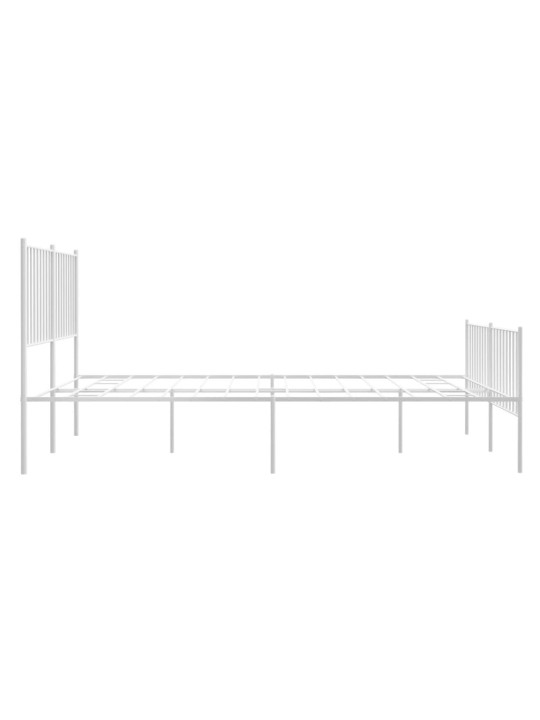 Gultas rāmis ar galvgali un kājgali, balts metāls, 135x290 cm