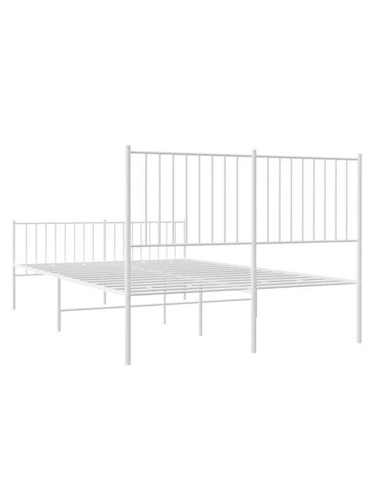 Gultas rāmis ar galvgali un kājgali, balts metāls, 135x290 cm