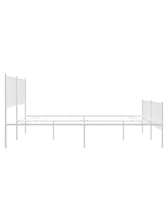 Gultas rāmis ar galvgali un kājgali, balts metāls, 160x200 cm