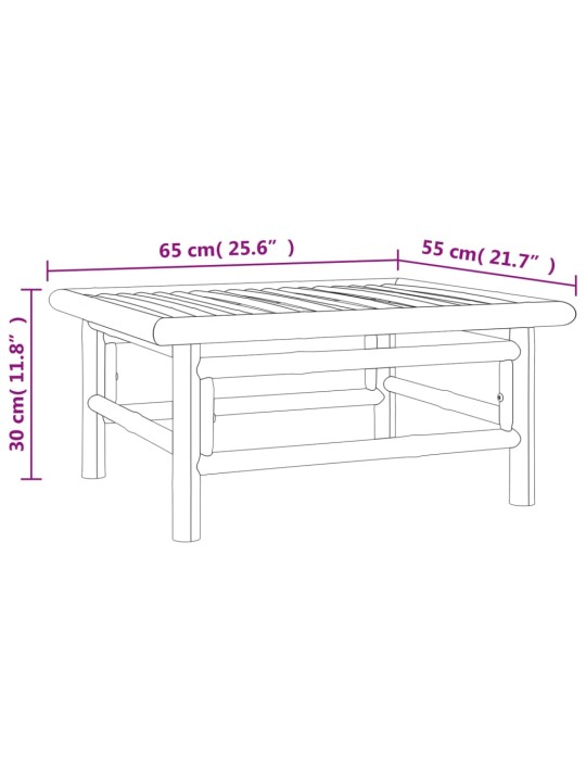 Dārza galds, 65x55x30 cm, bambuss
