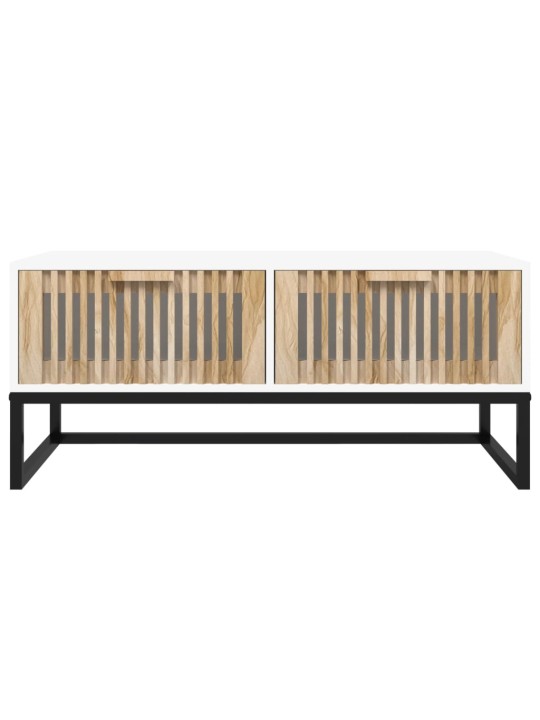 Kafijas galdiņš, 80x40x35 cm, inženierijas koks, dzelzs, balts