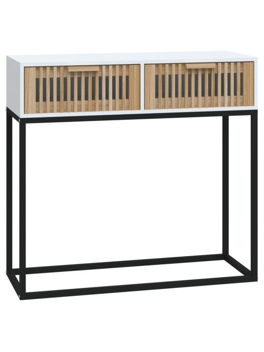 Konsoles galdiņš, 80x30x75 cm, inženierijas koks, dzelzs, balts