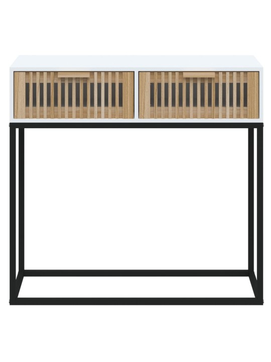 Konsoles galdiņš, 80x30x75 cm, inženierijas koks, dzelzs, balts
