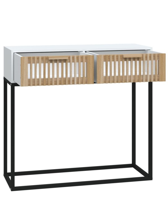 Konsoles galdiņš, 80x30x75 cm, inženierijas koks, dzelzs, balts