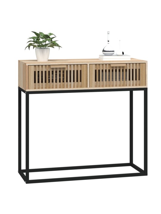 Konsoles galdiņš, 80x30x75 cm, inženierijas koks, dzelzs